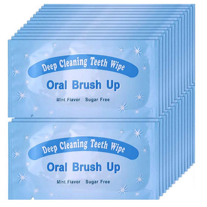UNIQUE2U 100pcs Disposable Textured Deep Cleaning Teeth Wipes Finger Brush Oral Brush Clean Wipes - Image 1